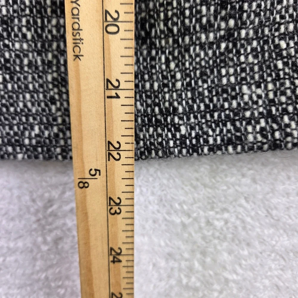 Eddie Bauer Womens Black White Wool Blend Tweed A-Line Skirt Size 8 Professional